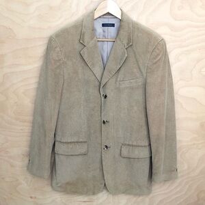 Club Room Corduroy Jacket Tan Lined Cotton  Pockets Men’s Medium.